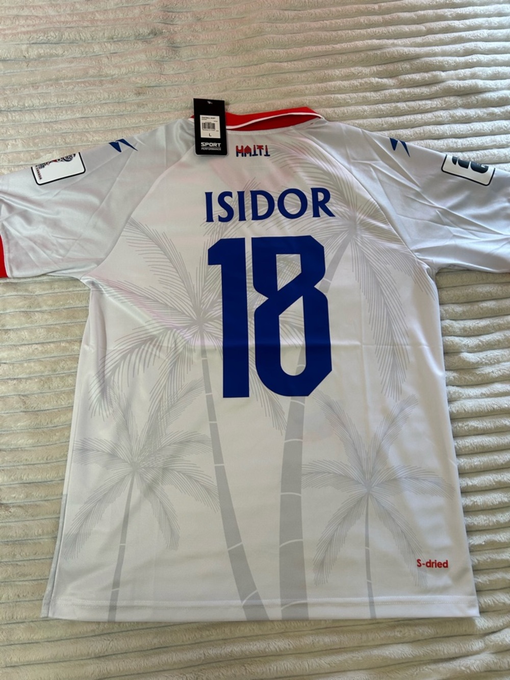 Men's White Football Jersey with Red Trim - Number 18
